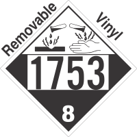 Corrosive Class 8 UN1753 Removable Vinyl DOT Placard