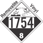 Corrosive Class 8 UN1754 Removable Vinyl DOT Placard