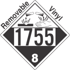 Corrosive Class 8 UN1755 Removable Vinyl DOT Placard