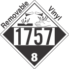 Corrosive Class 8 UN1757 Removable Vinyl DOT Placard