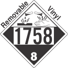 Corrosive Class 8 UN1758 Removable Vinyl DOT Placard