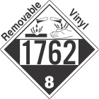 Corrosive Class 8 UN1762 Removable Vinyl DOT Placard
