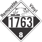 Corrosive Class 8 UN1763 Removable Vinyl DOT Placard