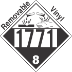 Corrosive Class 8 UN1771 Removable Vinyl DOT Placard