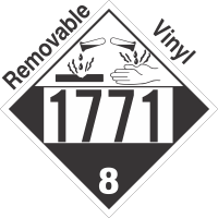 Corrosive Class 8 UN1771 Removable Vinyl DOT Placard