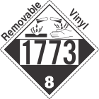 Corrosive Class 8 UN1773 Removable Vinyl DOT Placard