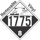 Corrosive Class 8 UN1775 Removable Vinyl DOT Placard