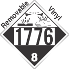 Corrosive Class 8 UN1776 Removable Vinyl DOT Placard