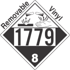 Corrosive Class 8 UN1779 Removable Vinyl DOT Placard