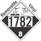 Corrosive Class 8 UN1782 Removable Vinyl DOT Placard