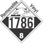 Corrosive Class 8 UN1786 Removable Vinyl DOT Placard