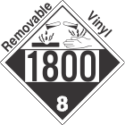 Corrosive Class 8 UN1800 Removable Vinyl DOT Placard