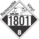 Corrosive Class 8 UN1801 Removable Vinyl DOT Placard