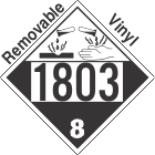 Corrosive Class 8 UN1803 Removable Vinyl DOT Placard