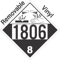 Corrosive Class 8 UN1806 Removable Vinyl DOT Placard