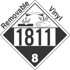 Corrosive Class 8 UN1811 Removable Vinyl DOT Placard