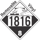 Corrosive Class 8 UN1816 Removable Vinyl DOT Placard