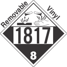 Corrosive Class 8 UN1817 Removable Vinyl DOT Placard
