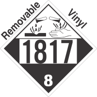 Corrosive Class 8 UN1817 Removable Vinyl DOT Placard