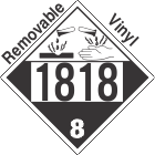 Corrosive Class 8 UN1818 Removable Vinyl DOT Placard