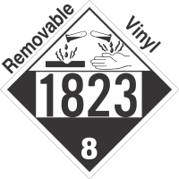 Corrosive Class 8 UN1823 Removable Vinyl DOT Placard