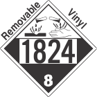 Corrosive Class 8 UN1824 Removable Vinyl DOT Placard