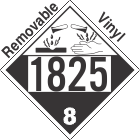 Corrosive Class 8 UN1825 Removable Vinyl DOT Placard