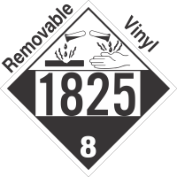 Corrosive Class 8 UN1825 Removable Vinyl DOT Placard