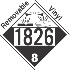 Corrosive Class 8 UN1826 Removable Vinyl DOT Placard