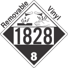 Corrosive Class 8 UN1828 Removable Vinyl DOT Placard