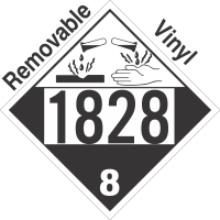 Corrosive Class 8 UN1828 Removable Vinyl DOT Placard