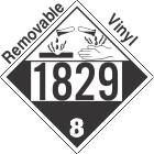Corrosive Class 8 UN1829 Removable Vinyl DOT Placard