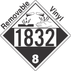 Corrosive Class 8 UN1832 Removable Vinyl DOT Placard