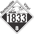 Corrosive Class 8 UN1833 Removable Vinyl DOT Placard