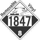 Corrosive Class 8 UN1847 Removable Vinyl DOT Placard