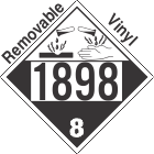 Corrosive Class 8 UN1898 Removable Vinyl DOT Placard
