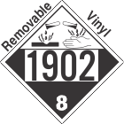 Corrosive Class 8 UN1902 Removable Vinyl DOT Placard