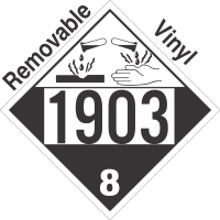 Corrosive Class 8 UN1903 Removable Vinyl DOT Placard