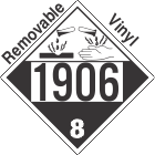 Corrosive Class 8 UN1906 Removable Vinyl DOT Placard