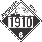 Corrosive Class 8 UN1910 Removable Vinyl DOT Placard