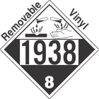 Corrosive Class 8 UN1938 Removable Vinyl DOT Placard