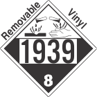Corrosive Class 8 UN1939 Removable Vinyl DOT Placard