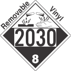 Corrosive Class 8 UN2030 Removable Vinyl DOT Placard