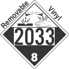 Corrosive Class 8 UN2033 Removable Vinyl DOT Placard