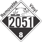 Corrosive Class 8 UN2051 Removable Vinyl DOT Placard