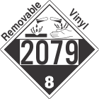 Corrosive Class 8 UN2079 Removable Vinyl DOT Placard