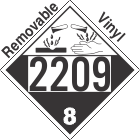 Corrosive Class 8 UN2209 Removable Vinyl DOT Placard