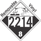 Corrosive Class 8 UN2214 Removable Vinyl DOT Placard