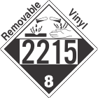 Corrosive Class 8 UN2215 Removable Vinyl DOT Placard