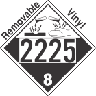 Corrosive Class 8 UN2225 Removable Vinyl DOT Placard